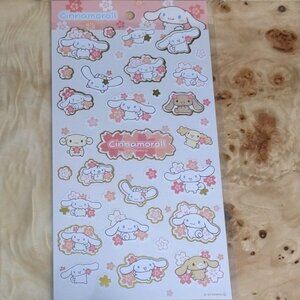 Sanrio Licensed Large Sealed Gold Foil Lined Sticker Sheet - Cinnamoroll